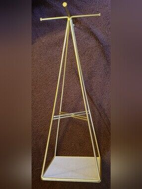 Gold Pyramid Jewelry Display Stand - Elegant Home Art Accent.. New In Box